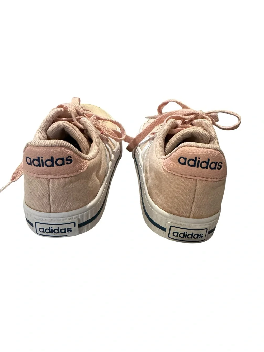 adidas Kids Light Pink Canvas Sneakers with White Stripes